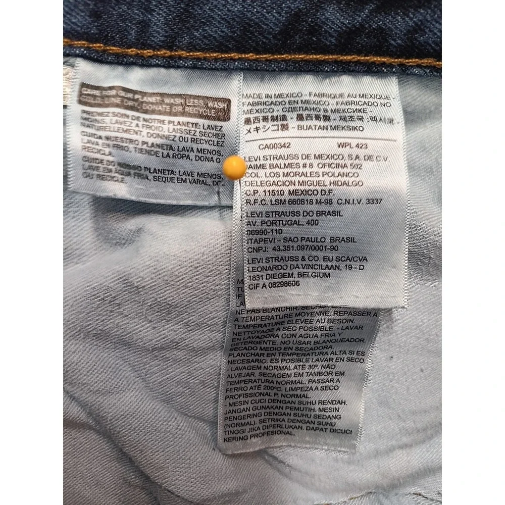 Levi's 514 Straight Fit Men's W36 L32‎ Blue Denim Jeans Made in Mexico